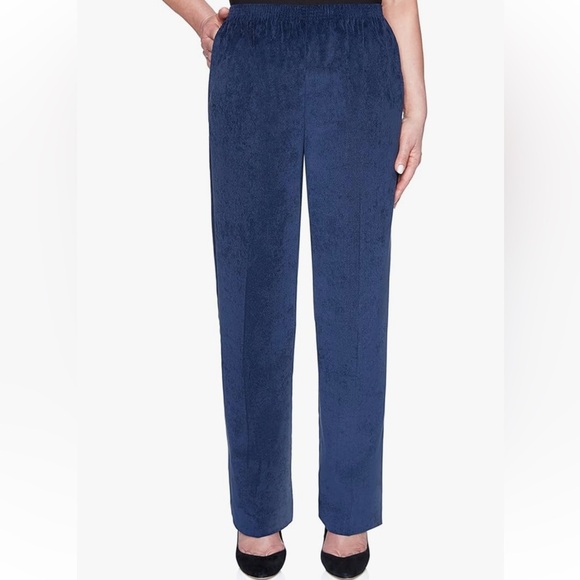 NEW Alfred Dunner Corduroy Pants Comfort Elastic Waist 18 Regular Length Navy - Picture 1 of 8